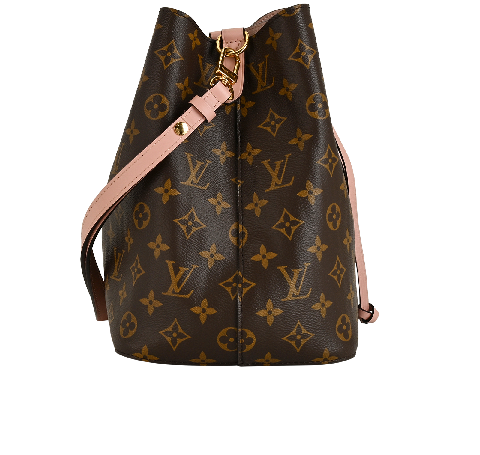 NeoNoe MM Bucket Bag, &pound;1,100, Handbags, Brown/Pink, Canvas/Leather, Side view